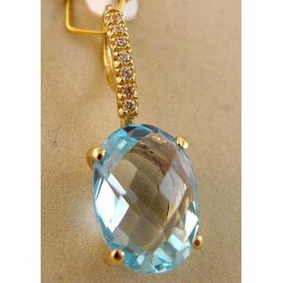 Gold 14k pendants with semi precious stones and Zircon ΜΕ 000499  Weight:2.98gr
