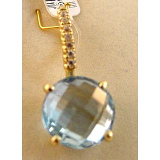 Gold 14k pendants with semi precious stones and Zircon ΜΕ 000502  Weight:2.97gr