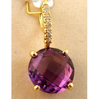 Gold 14k pendants with semi precious stones and Zircon ΜΕ 000503  Weight:2.62gr