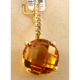 Gold 14k pendants with semi precious stones and Zircon ΜΕ 000504  Weight:2.62gr