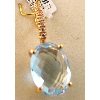 Gold 14k pendants with semi precious stones and Zircon ΜΕ 000507  Weight:2.83gr