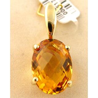 Gold 14k pendants with semi precious stones ΜΕ 000508  Weight:2.17gr