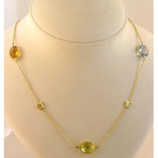 Gold 14k necklace with semi precious stones ΚΟ 000484  Weight:15.45gr