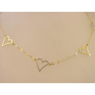 Gold 14k necklace Heart ΚΟ 000486  Weight:3.65gr