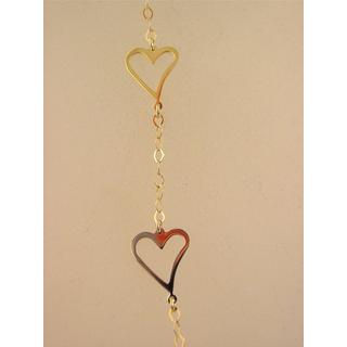 Gold 14k bracelet Heart ΒΡ 000794  Weight:2.5gr