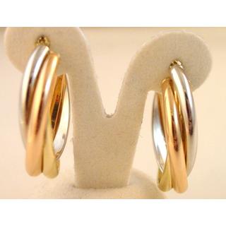 Χρυσά σκουλαρίκια Κ14 χωρίς πέτρες Μοντέρνα-Διάφορα ΣΚ 000921  Βάρος:4.59gr