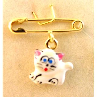 Gold 14k baby pin for newborns ΠΑ 000015