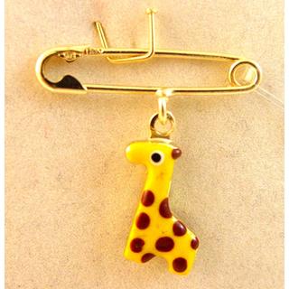 Gold 14k baby pin for newborns ΠΑ 000017