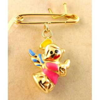 Gold 14k baby pin for newborns  ΠΑ 000018