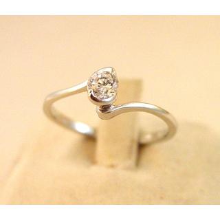 Gold 14k ring Solitaire with Zircon ΔΑ 001593  Weight:2.4gr