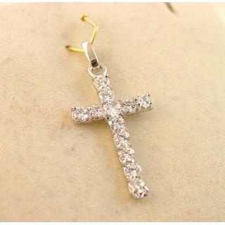 Gold 14k cross with Zircon  ΣΤ 000249 Weight:1.4gr