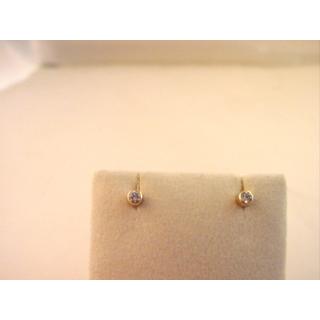 Gold 14k earrings with Zircon ΣΚ 000942  Weight:0.66gr