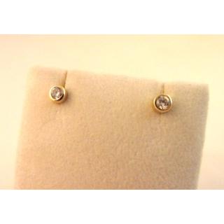 Gold 14k earrings with Zircon ΣΚ 000945  Weight:0.85gr