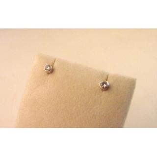 Gold 14k earrings with Zircon ΣΚ 000946  Weight:0.89gr