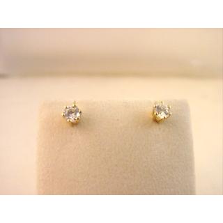 Gold 14k earrings with Zircon ΣΚ 000947  Weight:1.02gr