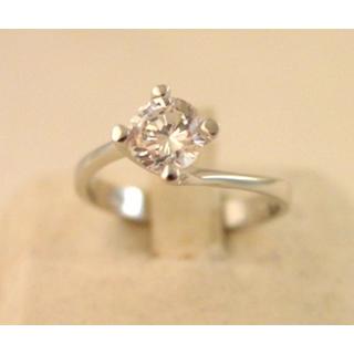 Gold 14k ring Solitaire with Zircon ΔΑ 001604  Weight:2.7gr