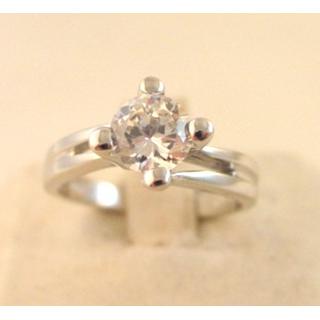 Gold 14k ring Solitaire with Zircon ΔΑ 001607Λ  Weight:4.08gr