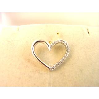 Gold 14k pendants Heart with Zircon ΜΕ 000538Λ  Weight:1.37gr