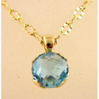 Gold 14k necklace with semi precious stones ΚΟ 000494α  Weight:7.64gr