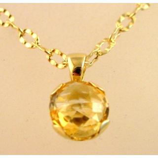 Gold 14k necklace with semi precious stones ΚΟ 000494β  Weight:7.06gr