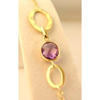 Gold 14k bracelet with semi precious stones ΒΡ 000822α  Weight:4.05gr