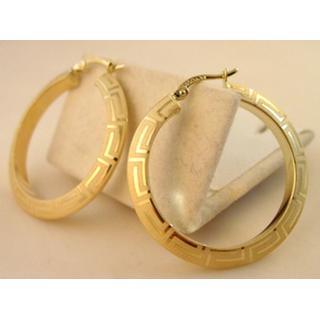Gold 14k earrings Greek key  ΣΚ 000983  Weight:3.6gr