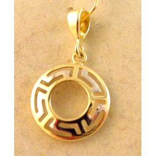 Gold 14k pendants Greek key ΜΕ 000546  Weight:1.07gr