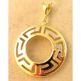 Gold 14k pendants Greek key ΜΕ 000548  Weight:2.57gr