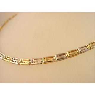 Gold 14k necklace Greek key ΚΟ 000471Δ  Weight:8.93gr