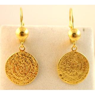 Gold 14k earrings Phaistos disk ΣΚ 000988  Weight:4.04gr