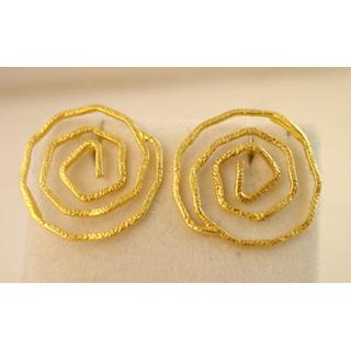 Gold 14k earrings Spiral ΣΚ 000989  Weight:3.18gr