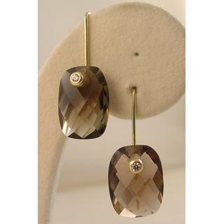 Χρυσά σκουλαρίκια Κ14 με ημιπολύτιμες πέτρες Μοντέρνα-Διάφορα ΣΚ 000991  Βάρος:1.4gr
