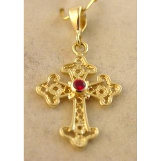 Gold 14k cross with Zircon  ΣΤ 000222Κ Weight:1.05gr