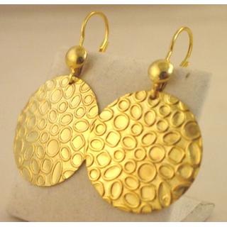 Χρυσά σκουλαρίκια Κ14 χωρίς πέτρες Μοντέρνα-Διάφορα ΣΚ 000995  Βάρος:5.17gr