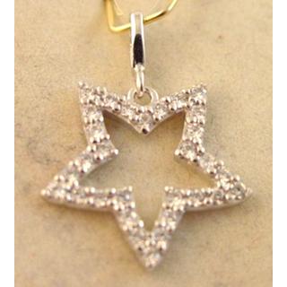 Gold 14k pendants Star with Zircon ΜΕ 000559Λ  Weight:1.25gr