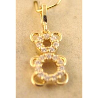 Gold 14k pendants with Zircon ΜΕ 000560Κ  Weight:0.76gr