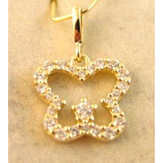 Gold 14k pendants Butterfly with Zircon ΜΕ 000561Κ  Weight:1.06gr