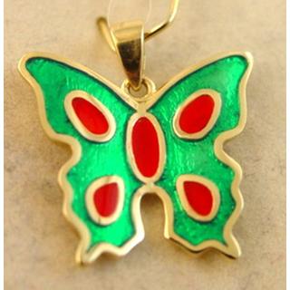 Gold 14k pendants Butterfly ΜΕ 000574α  Weight:1.8gr