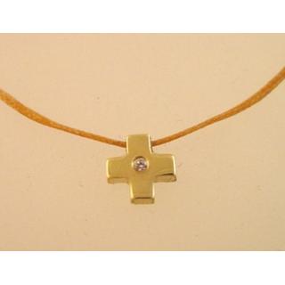 Χρυσοί σταυροί Κ14 με ζιργκόν  ΣΤ 000255Κ  Βάρος:0.88gr