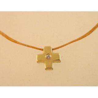 Gold 14k cross withZircon  ΣΤ 000255Κ Weight:0.88gr