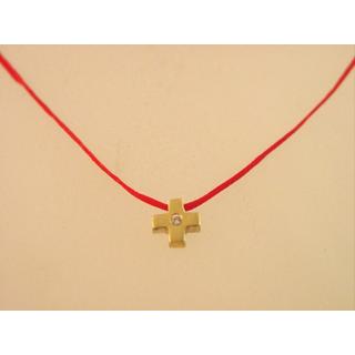 Gold 14k cross with Zircon  ΣΤ 000256Κ Weight:0.67gr