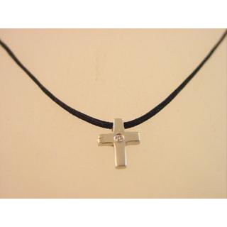 Gold 14k cross with Zircon  ΣΤ 000257Λ Weight:0.7gr