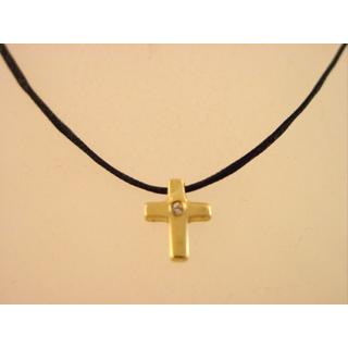 Gold 14k cross with Zircon  ΣΤ 000257Κ Weight:0.7gr