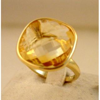 Gold 14k ring with semi precious stones ΔΑ 001631γ  Weight:6.84gr