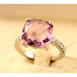 Gold 14k ring with semi precious stones and zircon ΔΑ 001635β  Weight:5.7gr