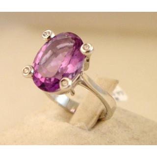 Gold 14k ring with semi precious stones and zircon ΔΑ 001637α  Weight:6.15gr