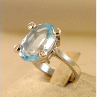 Gold 14k ring with semi precious stones and zircon ΔΑ 001637β  Weight:7gr