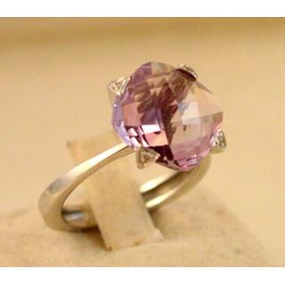 Gold 14k ring with semi precious stones and zircon ΔΑ 001638α  Weight:4.3gr