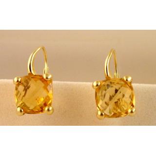 Χρυσά σκουλαρίκια Κ14 με ημιπολύτιμες πέτρες Μοντέρνα-Διάφορα ΣΚ 000998γ  Βάρος:6.2gr