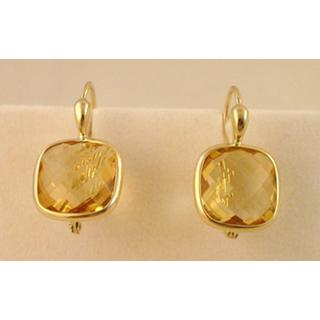 Χρυσά σκουλαρίκια Κ14 με ημιπολύτιμες πέτρες Μοντέρνα-Διάφορα ΣΚ 000999γ  Βάρος:6.1gr